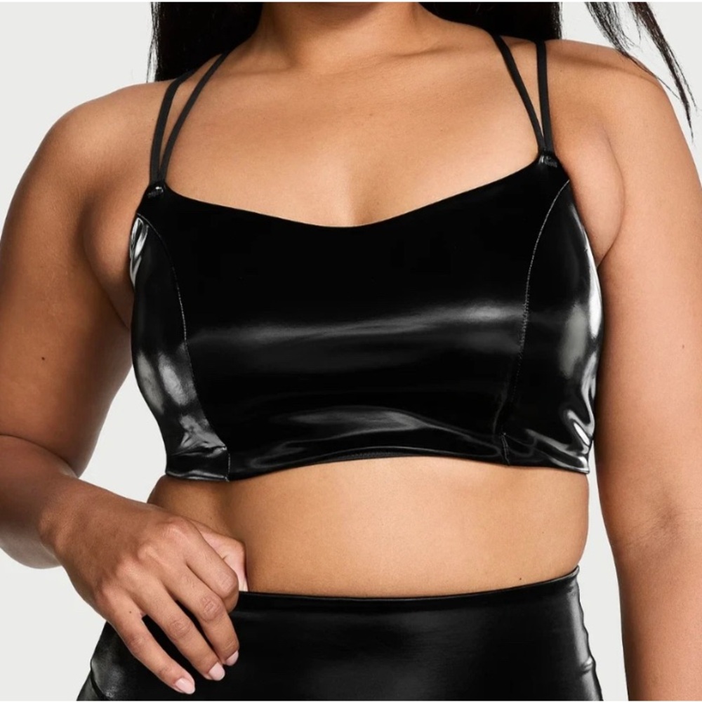 Victoria's Secret Black Vegan Leather Bralette